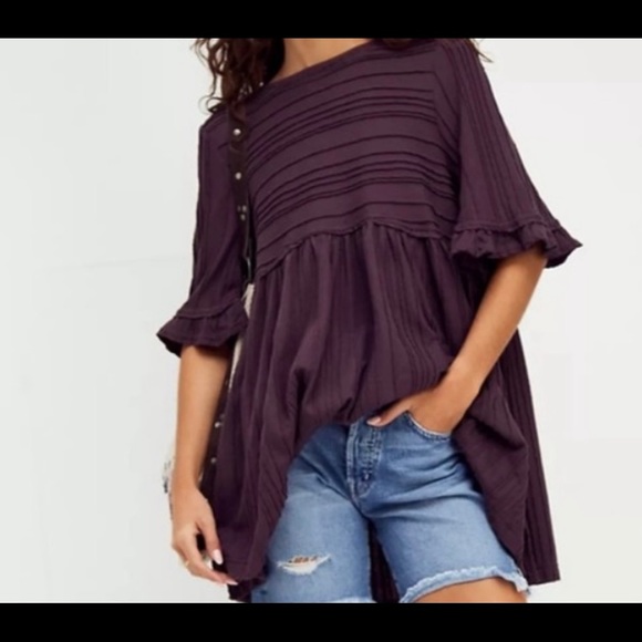 FREE PEOPLE Take a Spin Tunic size S. Color: Black Honey ( deep maroon) - Picture 3 of 13
